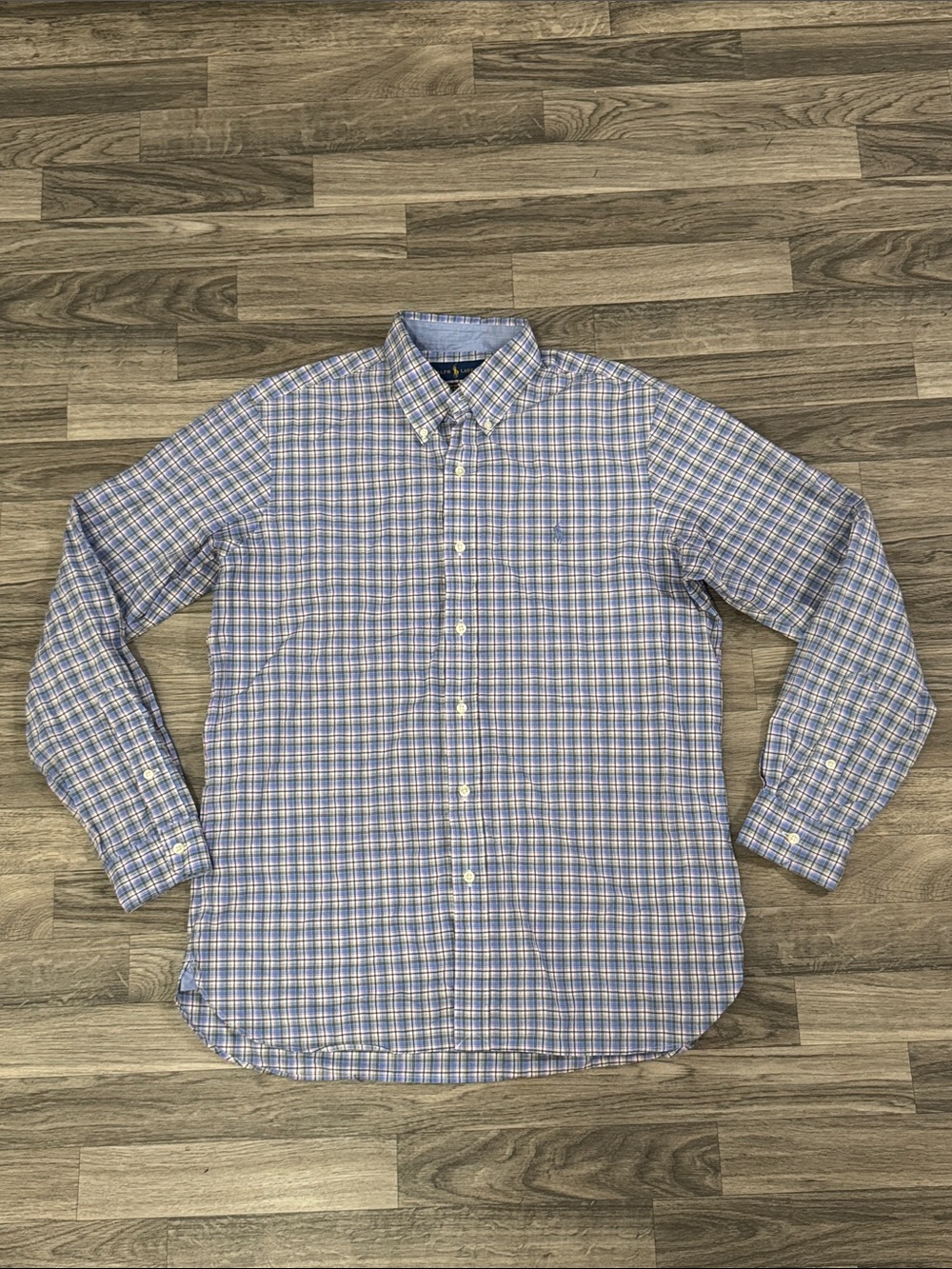 Ralph Lauren plaid long sleeve button down shirt men’s sz M